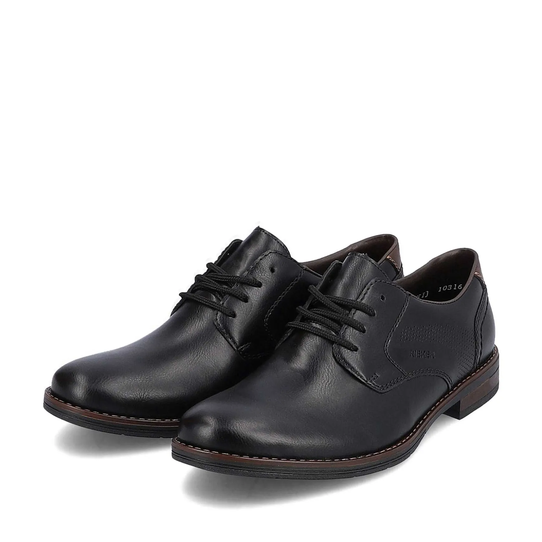 Rieker Men'S Lace-Up Shoes Midnight Black