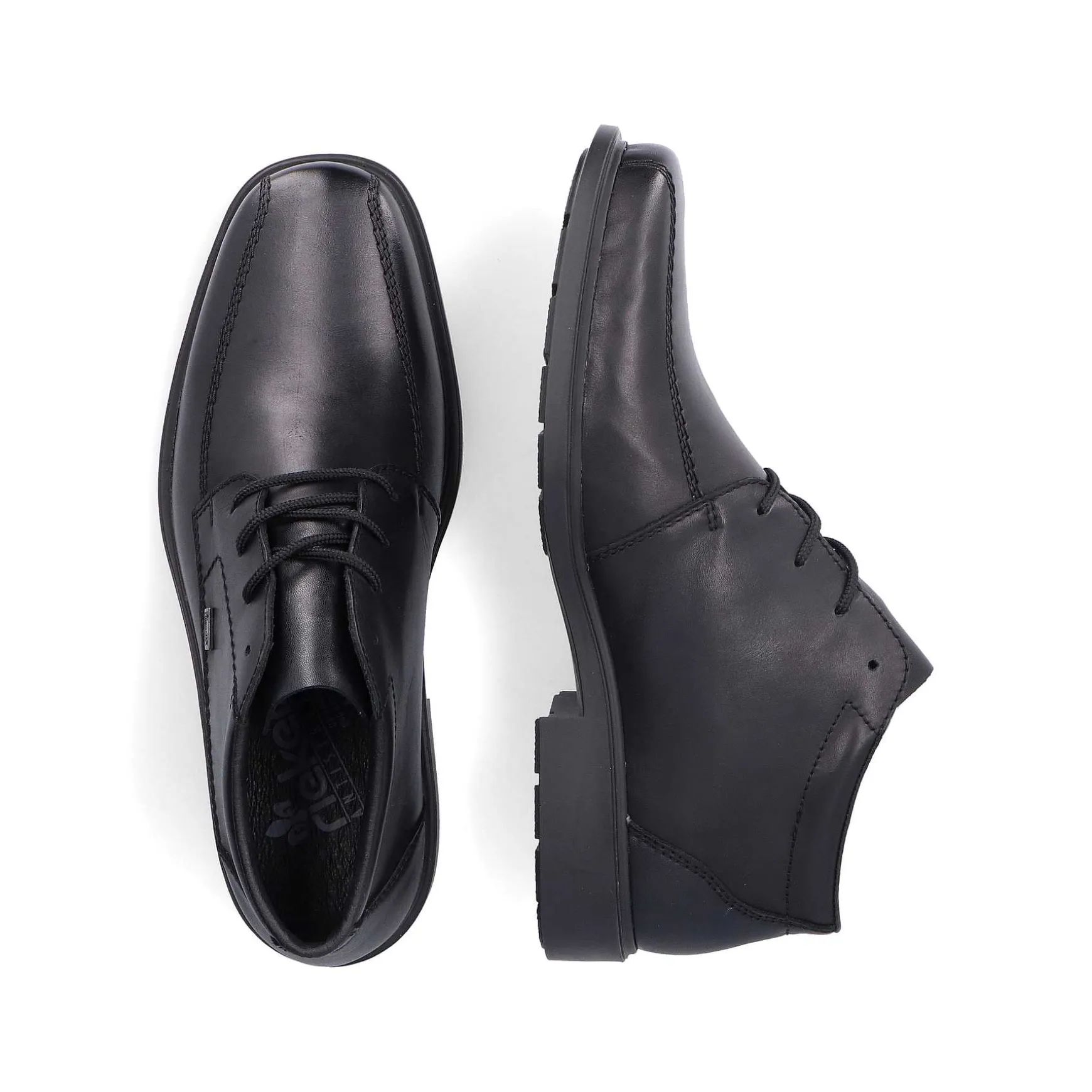 Rieker Men'S Lace-Up Shoes Glossy Black