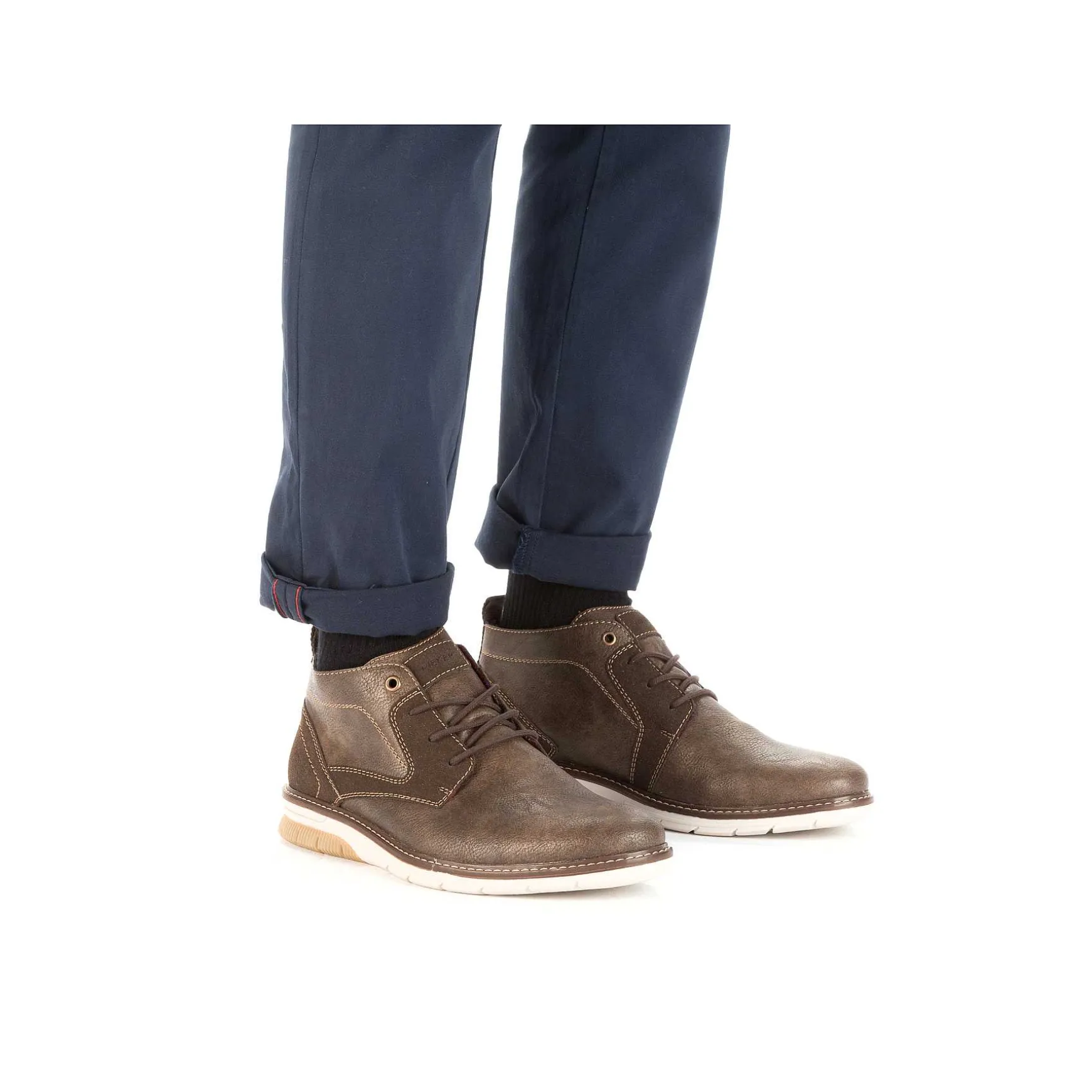 Rieker Men'S Lace-Up Shoes Grey-Brown