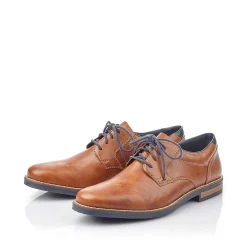 Rieker Men'S Lace-Up Shoes Caramel Brown
