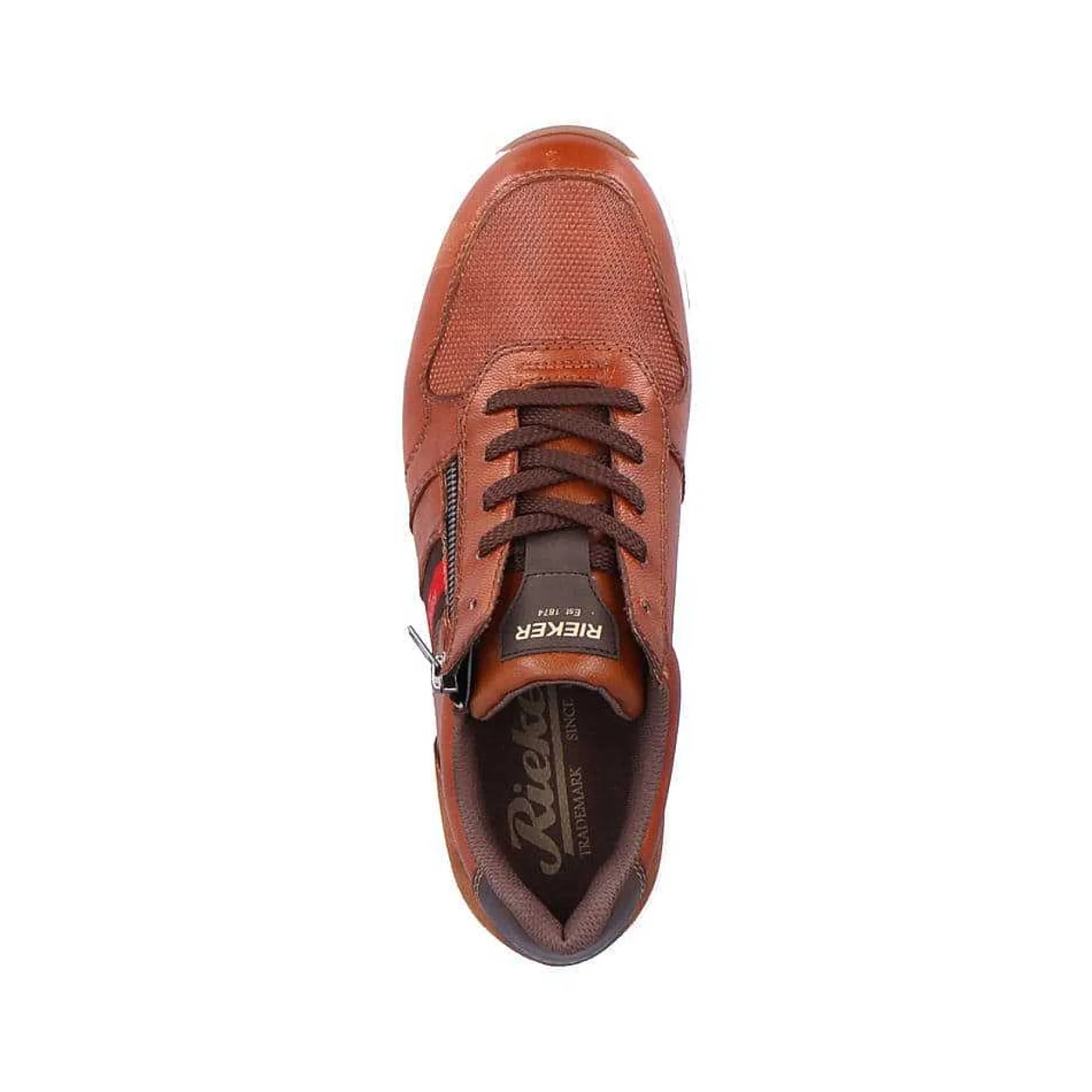 Rieker Men'S Lace-Up Shoes Caramel Brown-Fire Red