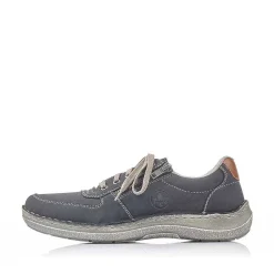 Rieker Men'S Lace-Up Shoes Ocean Blue-Gray