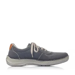 Rieker Men'S Lace-Up Shoes Ocean Blue-Gray