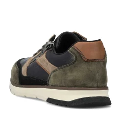 Rieker Men'S Low Sneaker Black-Beige-Green