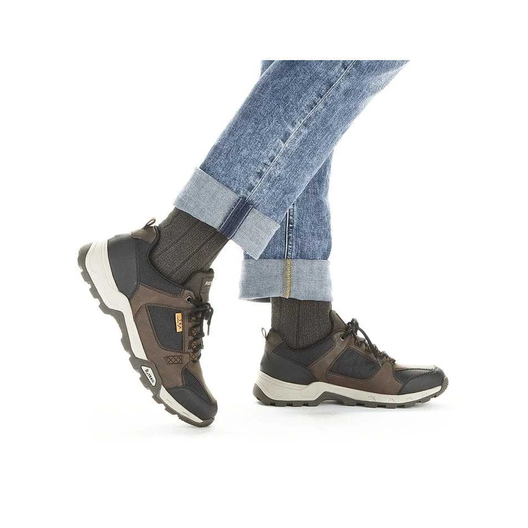 Rieker Men'S Low Sneakers In Chestnut Brown