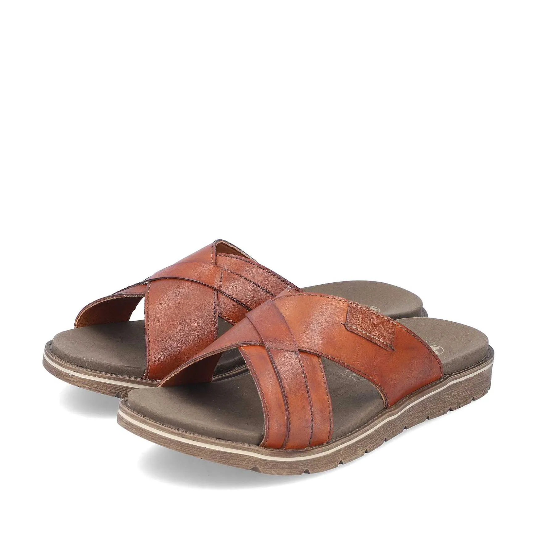 Rieker Men'S Mules Chestnut Brown