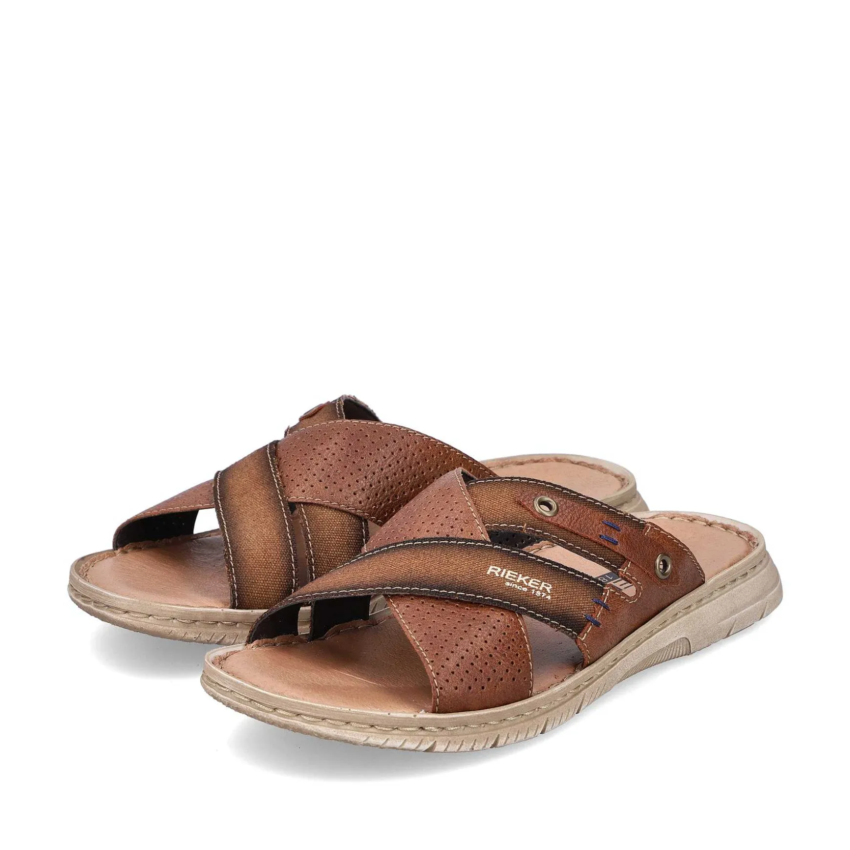 Rieker Men'S Mules Chestnut Brown