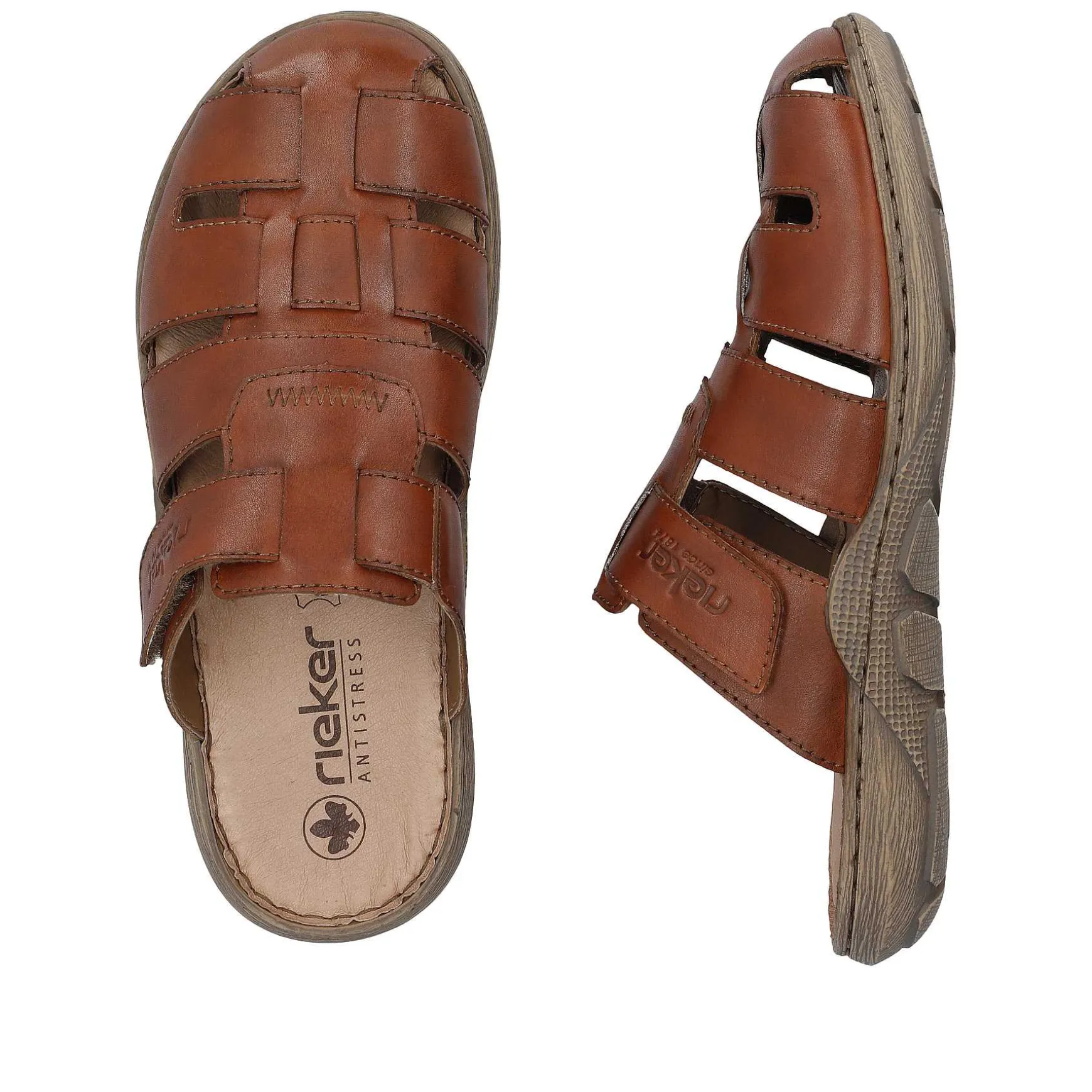 Rieker Men'S Mules Chestnut Brown