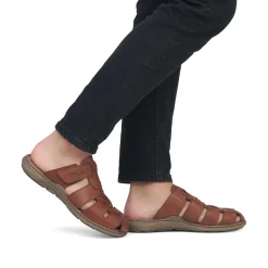 Rieker Men'S Mules Chestnut Brown