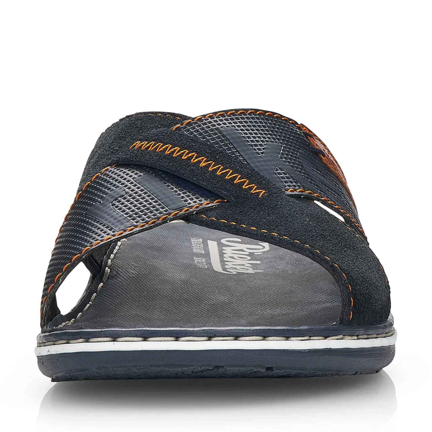 Rieker Men'S Mules Ocean Blue-Nut Brown