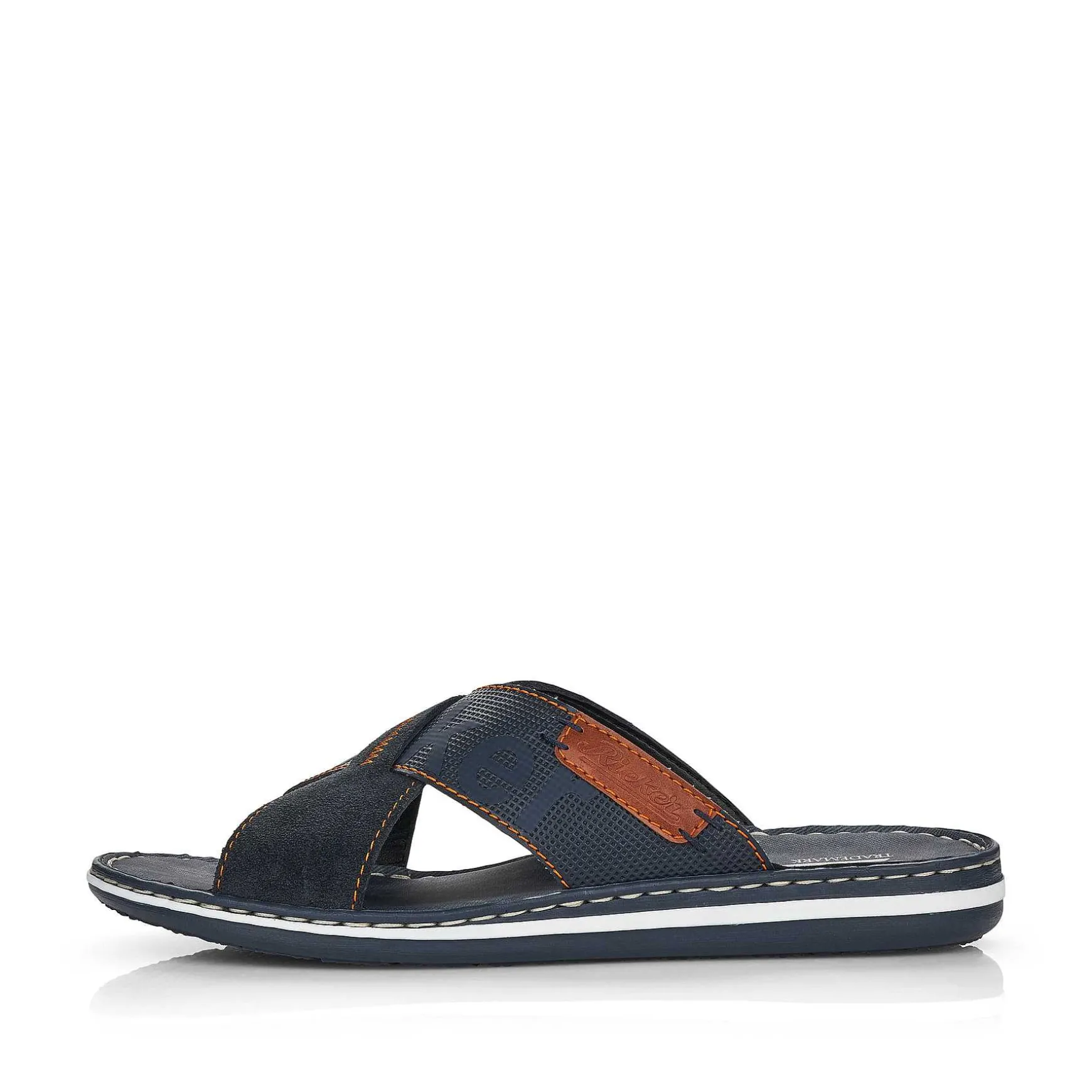 Rieker Men'S Mules Ocean Blue-Nut Brown