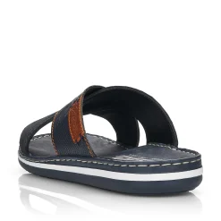 Rieker Men'S Mules Ocean Blue-Nut Brown