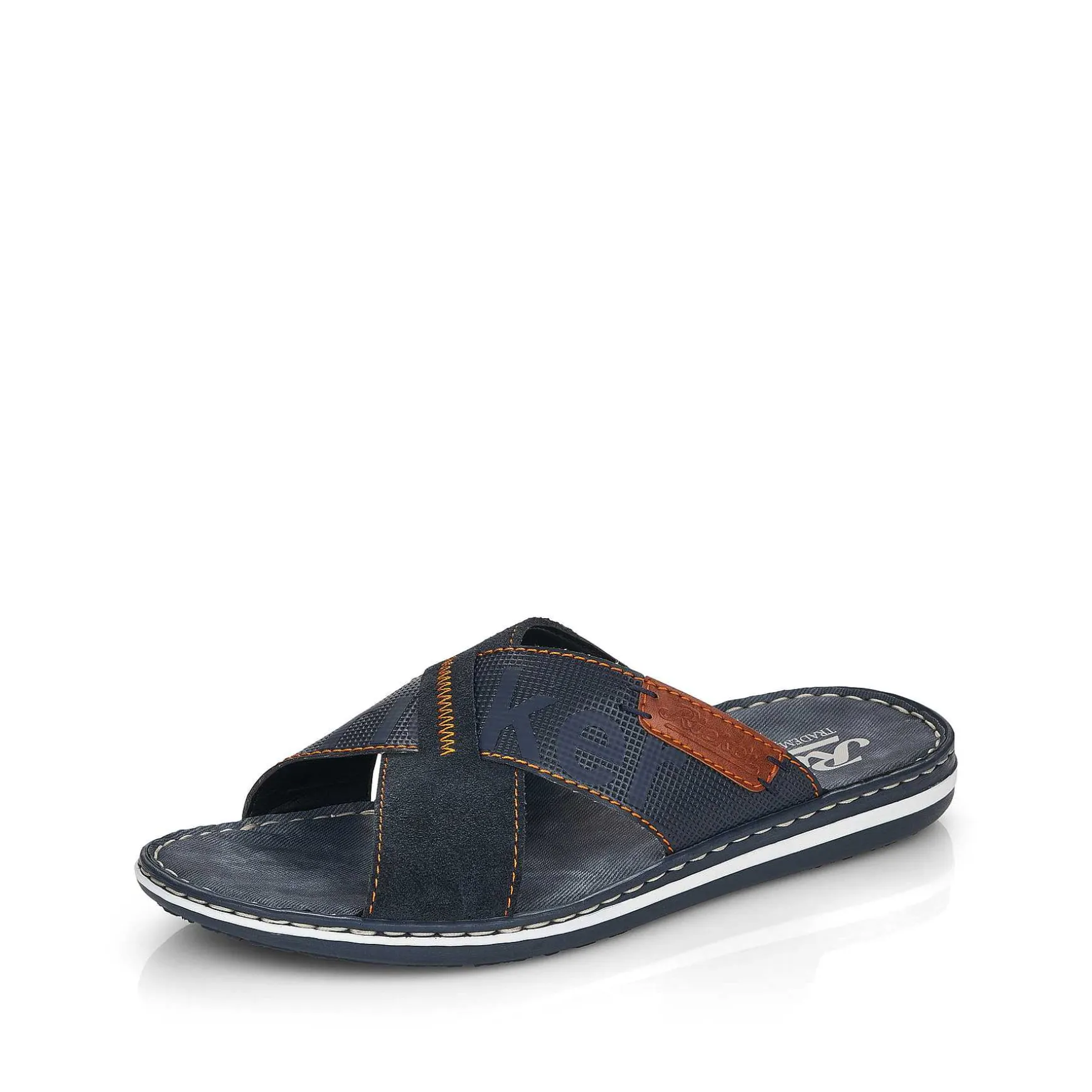 Rieker Men'S Mules Ocean Blue-Nut Brown