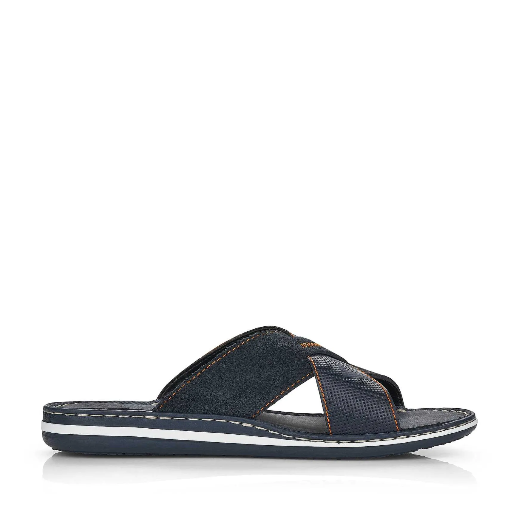 Rieker Men'S Mules Ocean Blue-Nut Brown