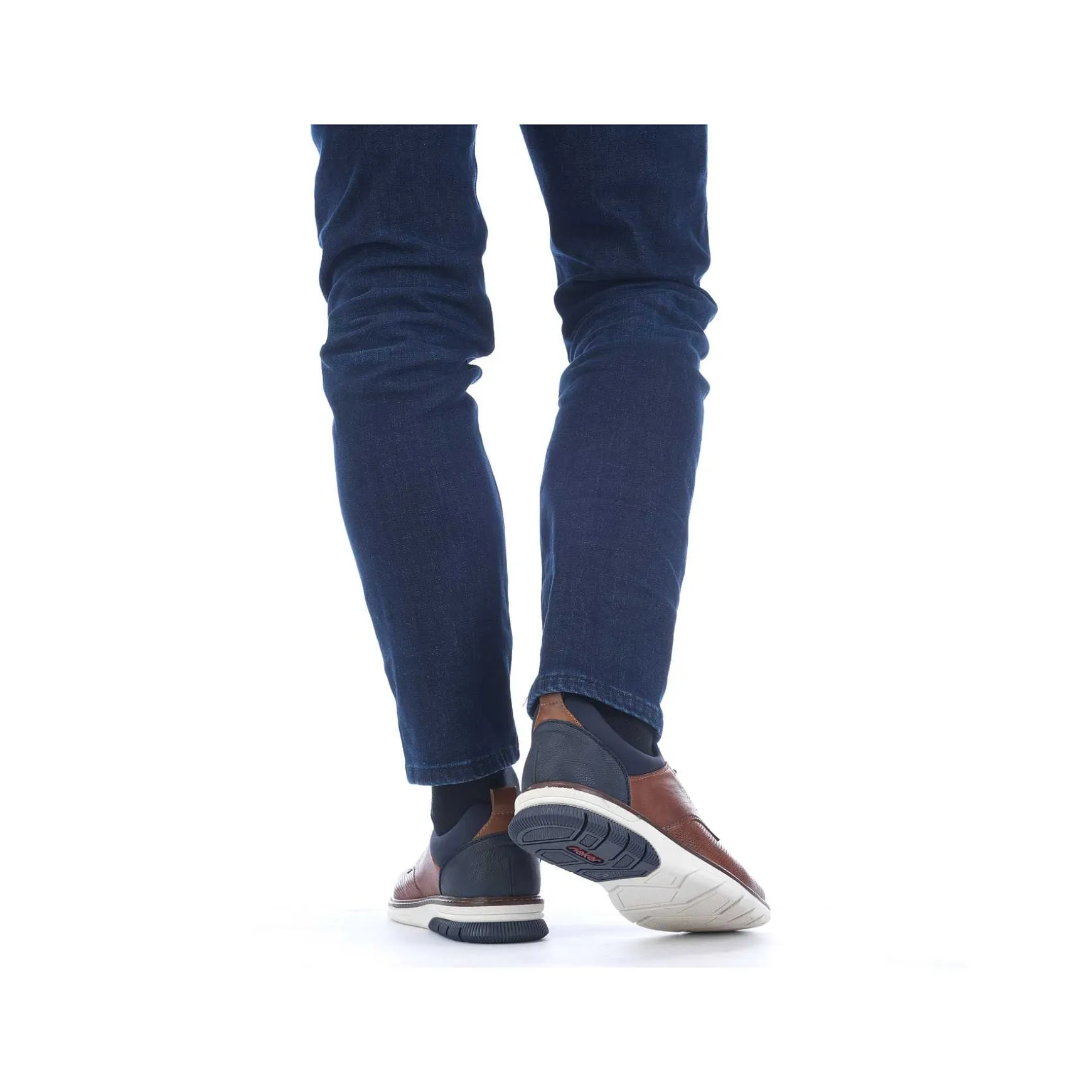 Rieker Men'S Slippers Caramel Brown-Pacific Blue