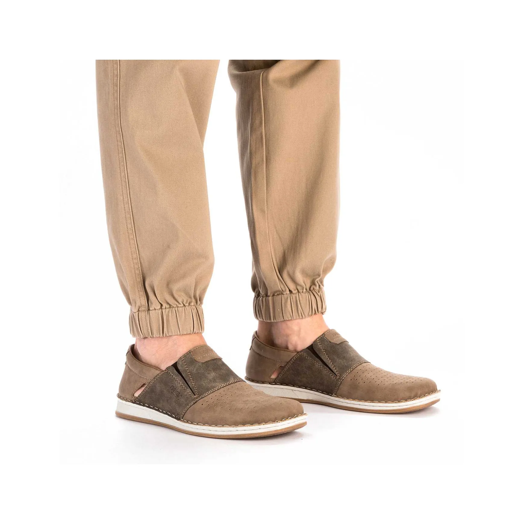 Rieker Men'S Slippers Light Beige-Stone Gray