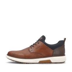 Rieker Men'S Slippers Nut Brown-Navy Blue