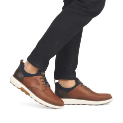 Rieker Men'S Slippers Nut Brown-Navy Blue