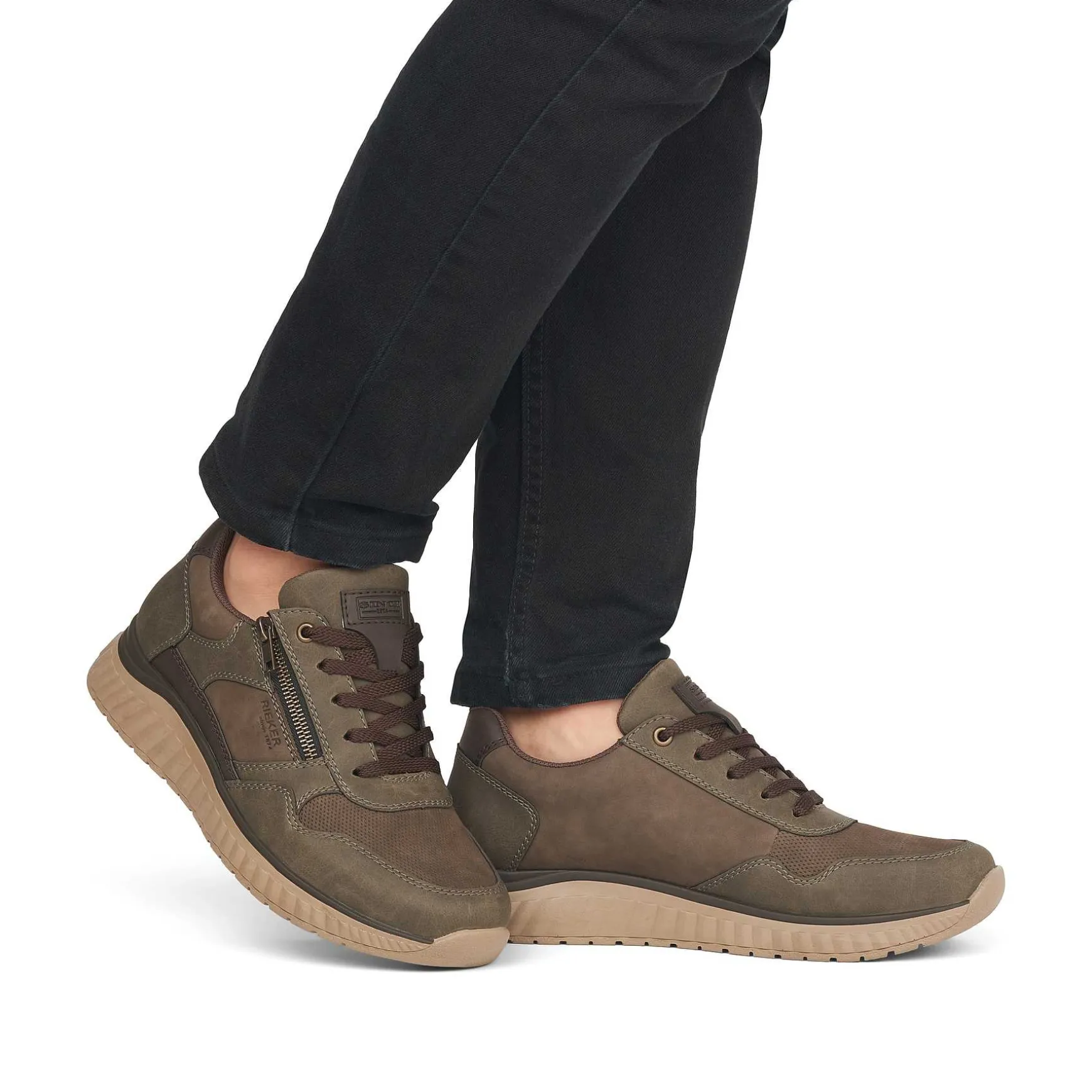 Rieker Men'S Sneaker Low Army Green-Olive Brown
