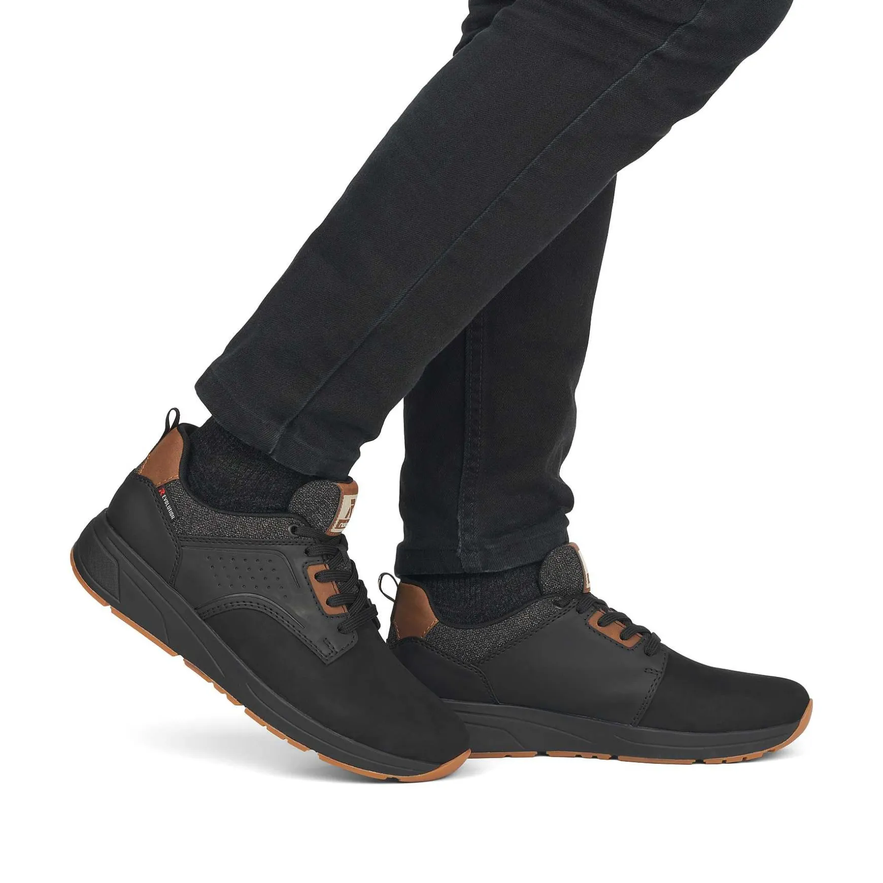 Rieker Men'S Sneaker Low Night-Black Wood-Brown