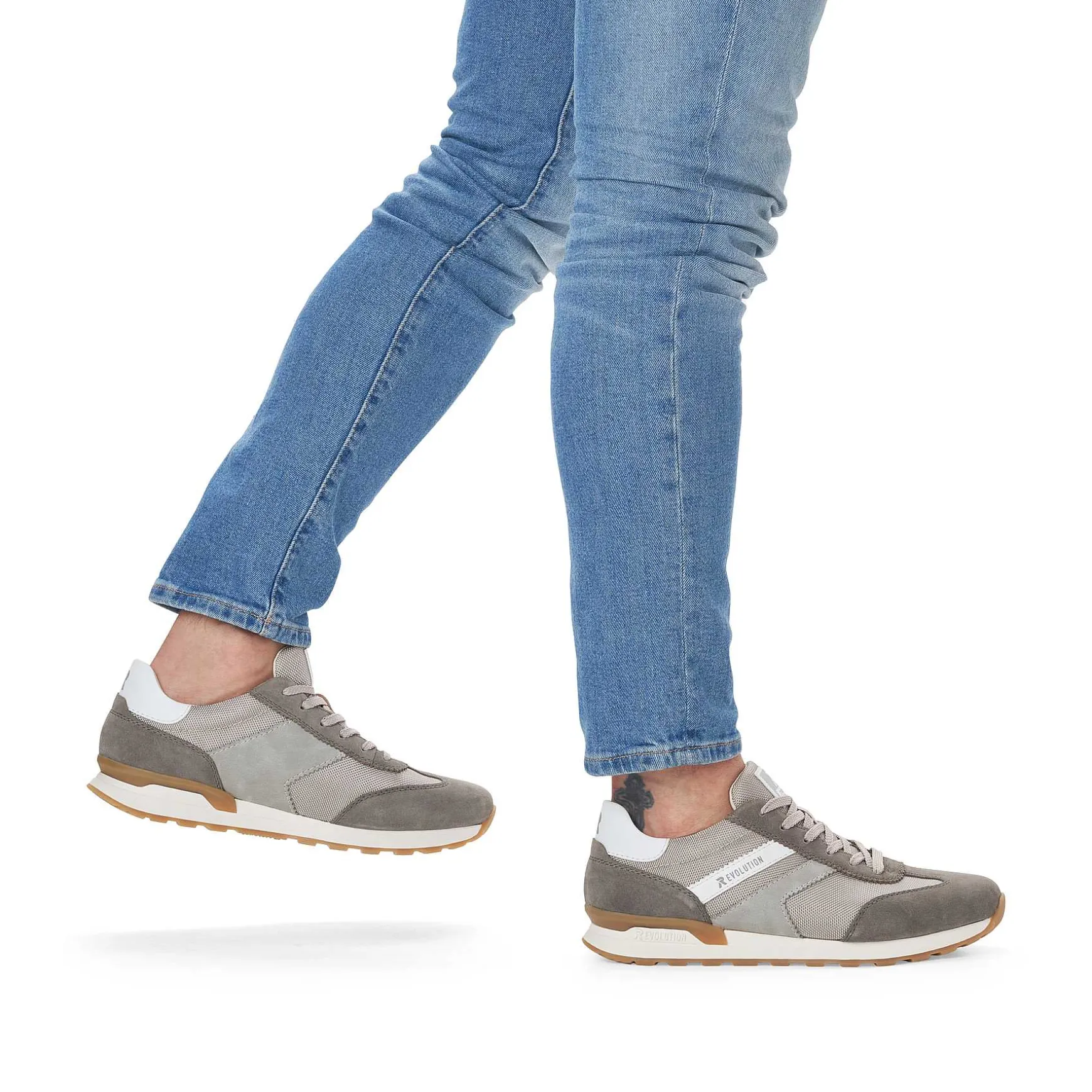 Rieker Men'S Sneaker Low Shadow-Grey Clay-Beige