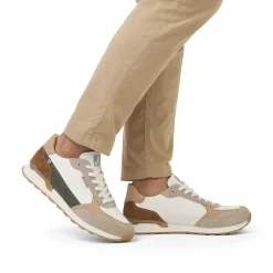 Rieker Men'S Sneaker Low Sand-Beige Swan-White
