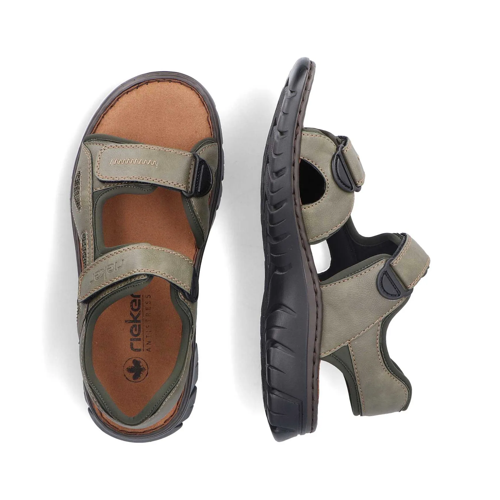 Rieker Men'S Trekking Sandals Green Gray