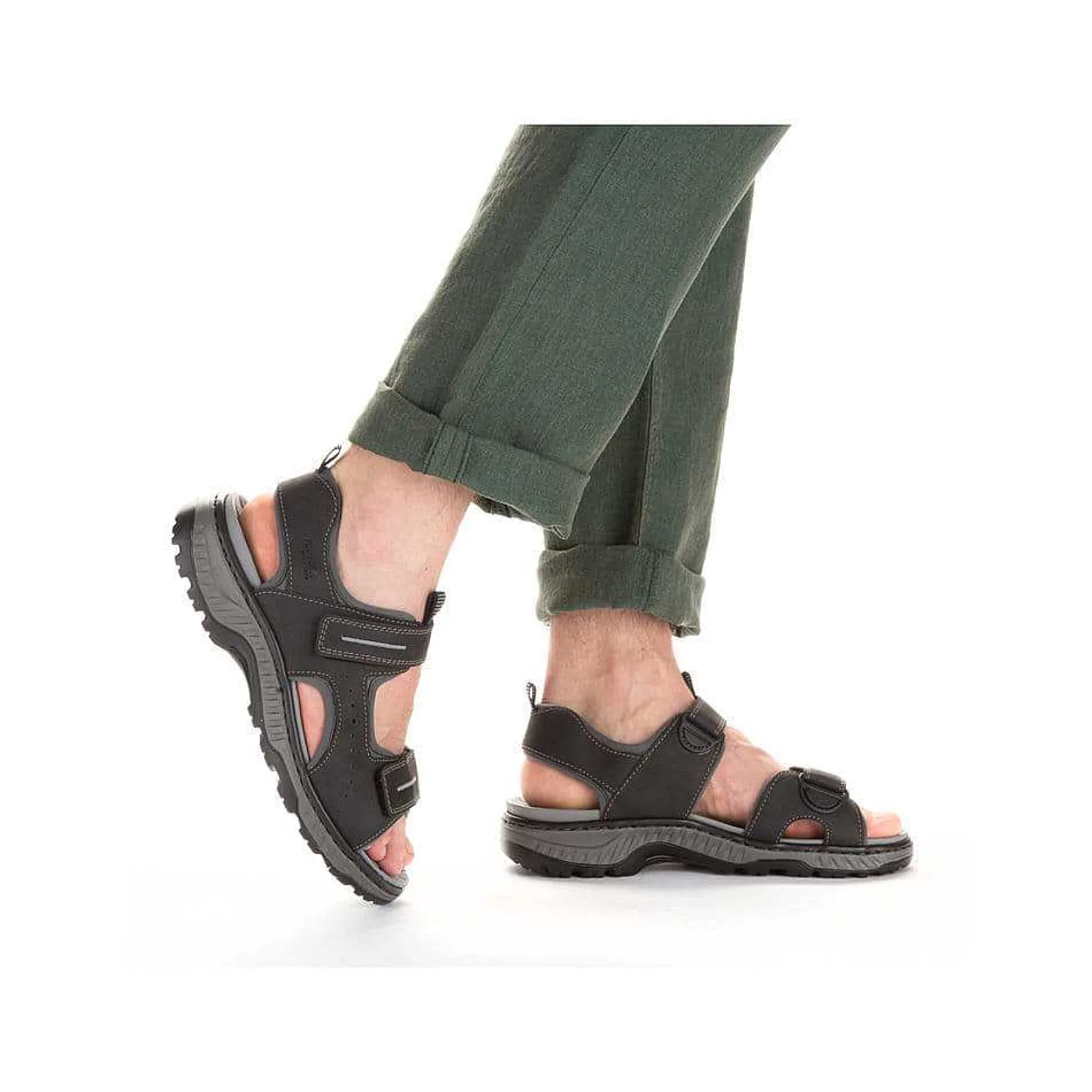 Rieker Men'S Trekking Sandals Moon Grey