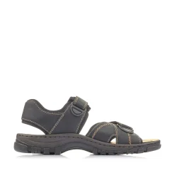 Rieker Men'S Trekking Sandals Graphite Black