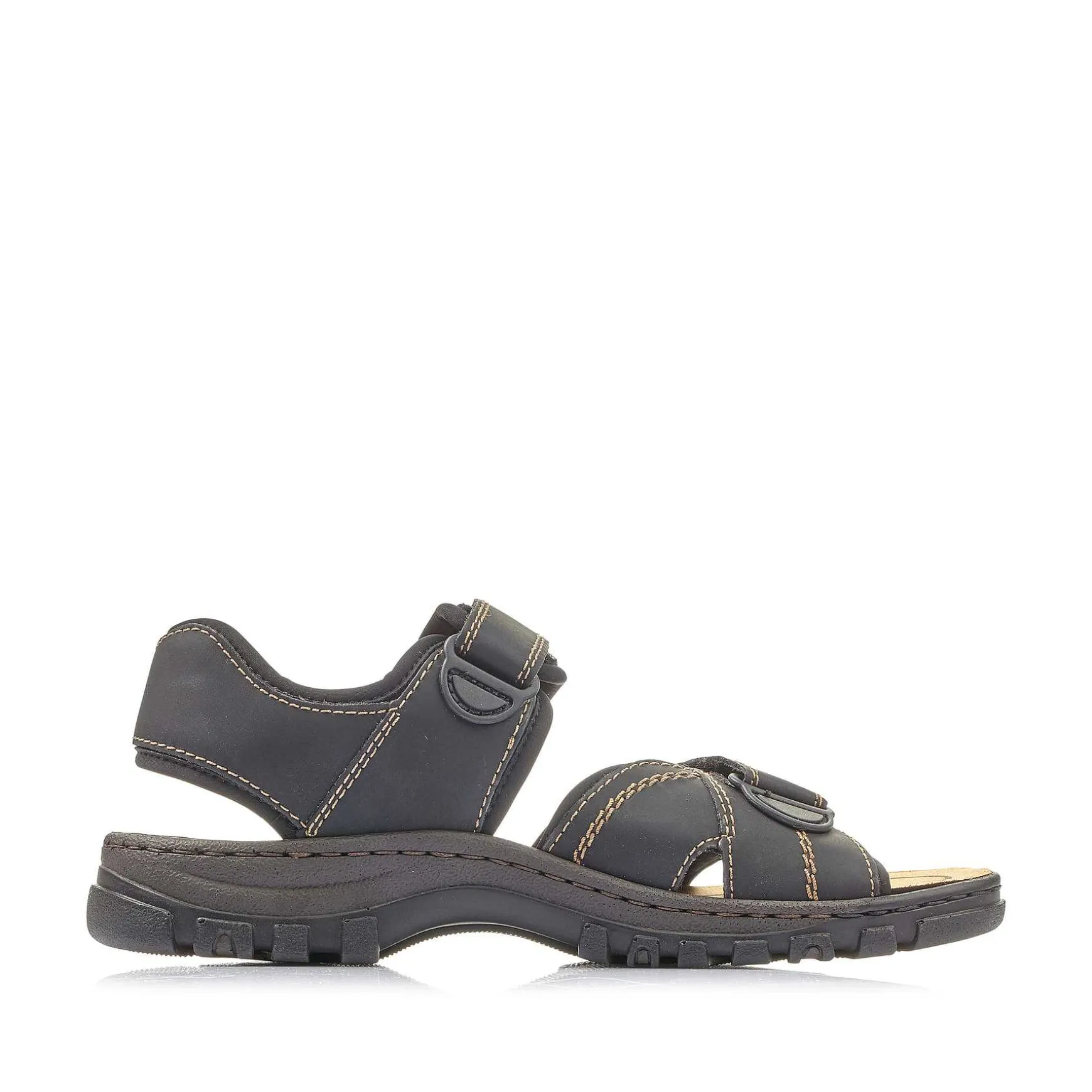 Rieker Men'S Trekking Sandals Graphite Black