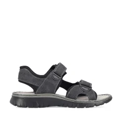 Rieker Men'S Trekking Sandals Stone Gray