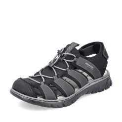 Rieker Men'S Trekking Sandals Graphite Black