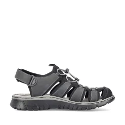 Rieker Men'S Trekking Sandals Graphite Black