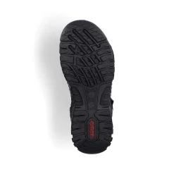Rieker Men'S Trekking Sandals Asphalt Black-Gray