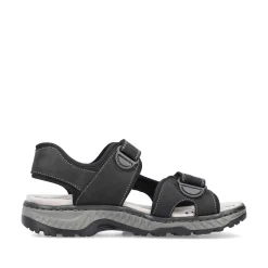 Rieker Men'S Trekking Sandals Asphalt Black