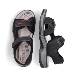 Rieker Men'S Trekking Sandals Asphalt Black