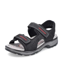 Rieker Men'S Trekking Sandals Asphalt Black