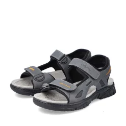 Rieker Men'S Trekking Sandals Steel Gray