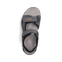 Rieker Men'S Trekking Sandals Steel Gray