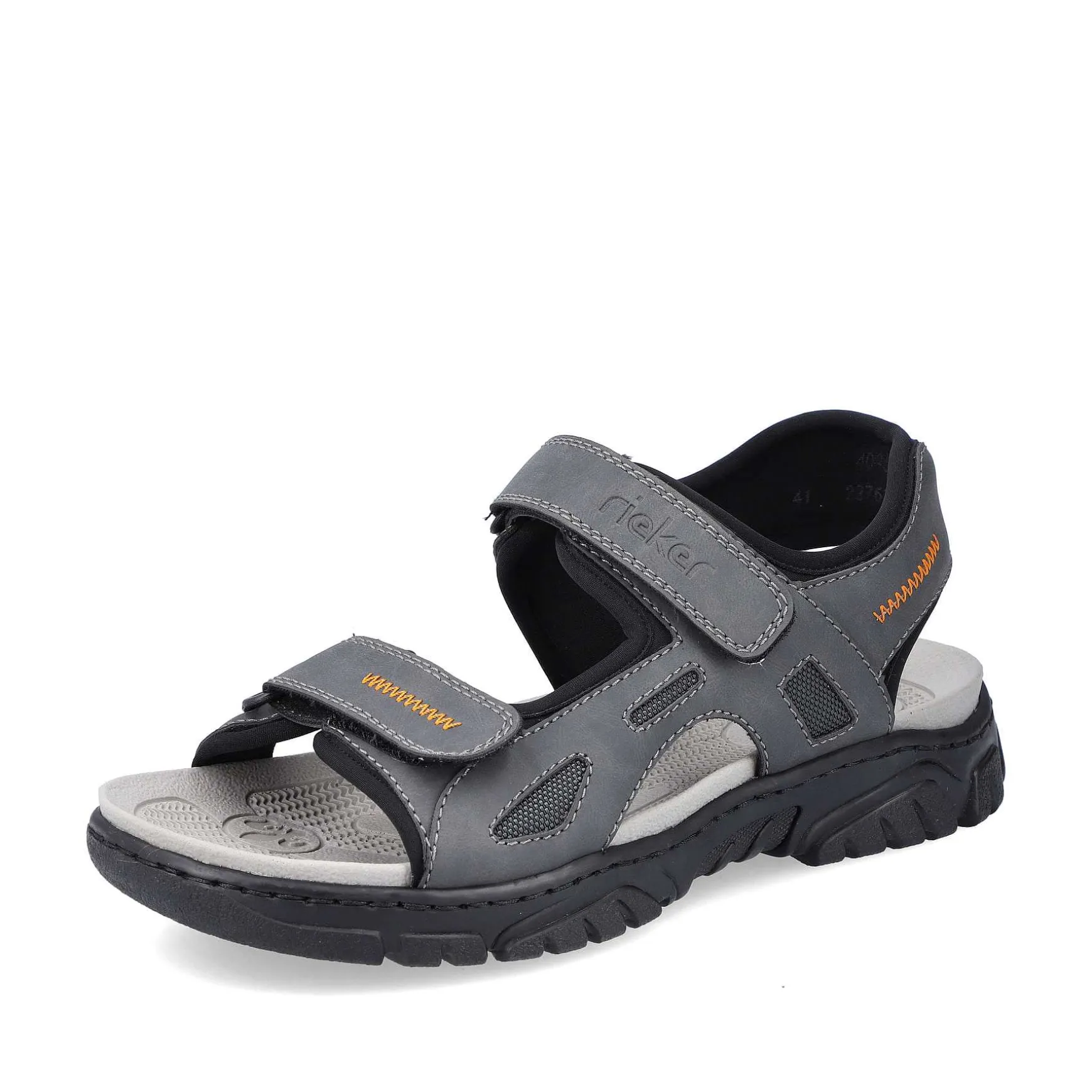 Rieker Men'S Trekking Sandals Steel Gray