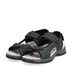 Rieker Men'S Trekking Sandals Blue Gray