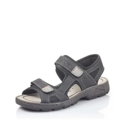 Rieker Men'S Trekking Sandals Graphite Black