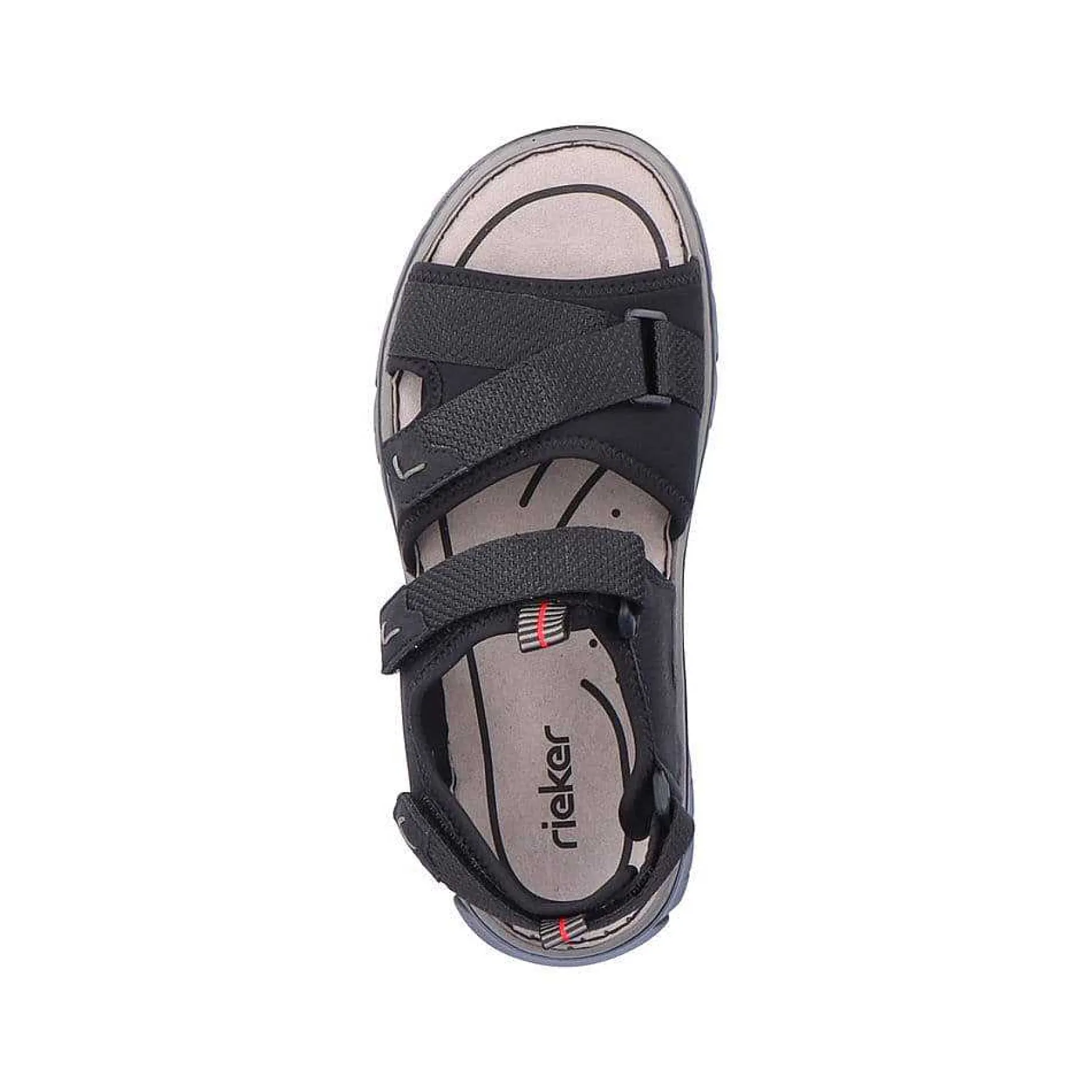 Rieker Men'S Trekking Sandals Jet Black