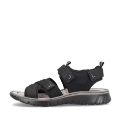 Rieker Men'S Trekking Sandals Jet Black