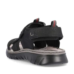 Rieker Men'S Trekking Sandals Jet Black