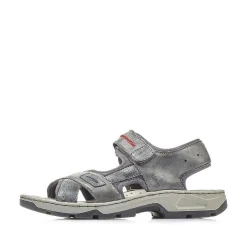Rieker Men'S Trekking Sandals Asphalt Gray