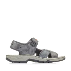 Rieker Men'S Trekking Sandals Asphalt Gray