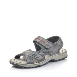 Rieker Men'S Trekking Sandals Asphalt Gray