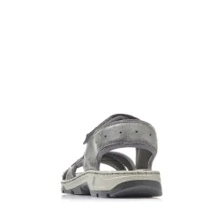 Rieker Men'S Trekking Sandals Asphalt Gray