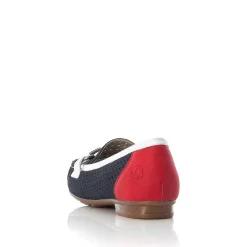 Rieker Women'S Ballerinas Ocean Blue-Fire Red